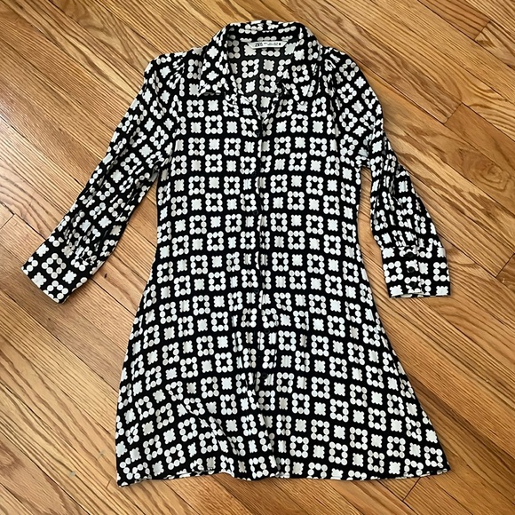 vintage pattern button up mini dress - Picture 1 of 3